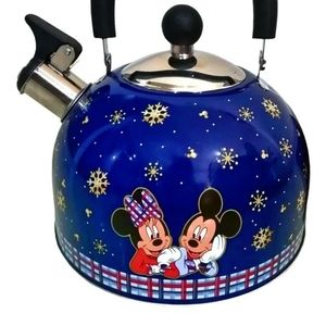 Disney Mickey And Minnie Christmas Stainless Steel Whistling Tea Kettle 2.5 L